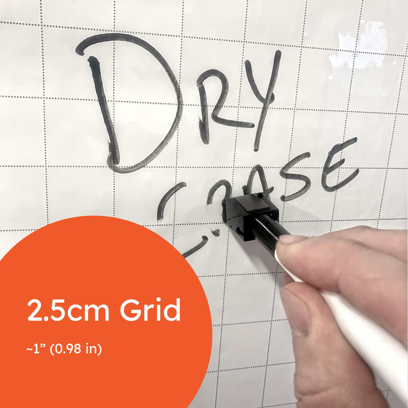 Geyer Instructional Products - 31.5'' x 24'' Portable Static Cling Dry Erase Grid Sheets, Reusable Electrostatic Whiteboard Sheets with Grid Lines, Sticks to Any Surface - 25 Pack 24"W x 31.5"H White With Gridlines