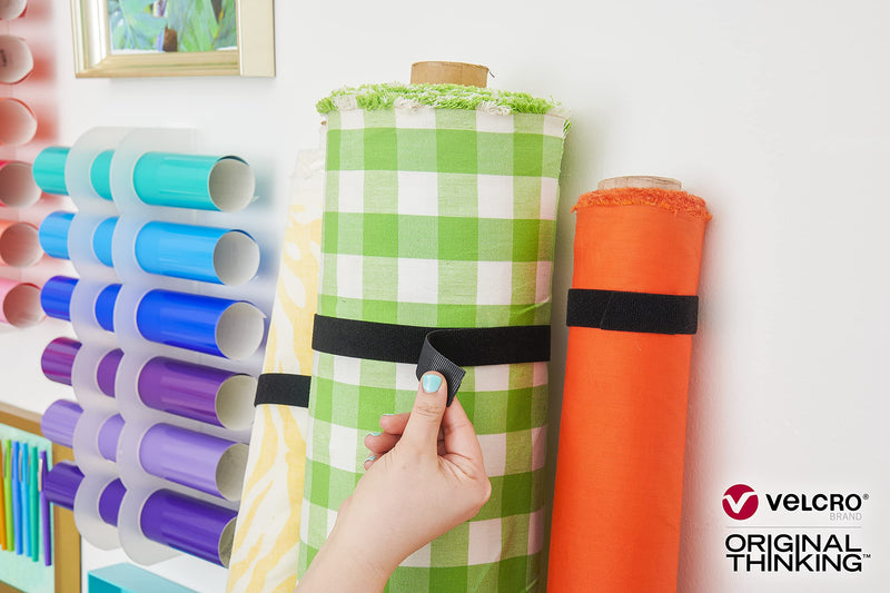 [Australia - AusPower] - VELCRO Brand ECO Collection Cut to Length Straps, Double Sided Roll 10ft x 1in, Sustainable 50% Recycled Material, Black 