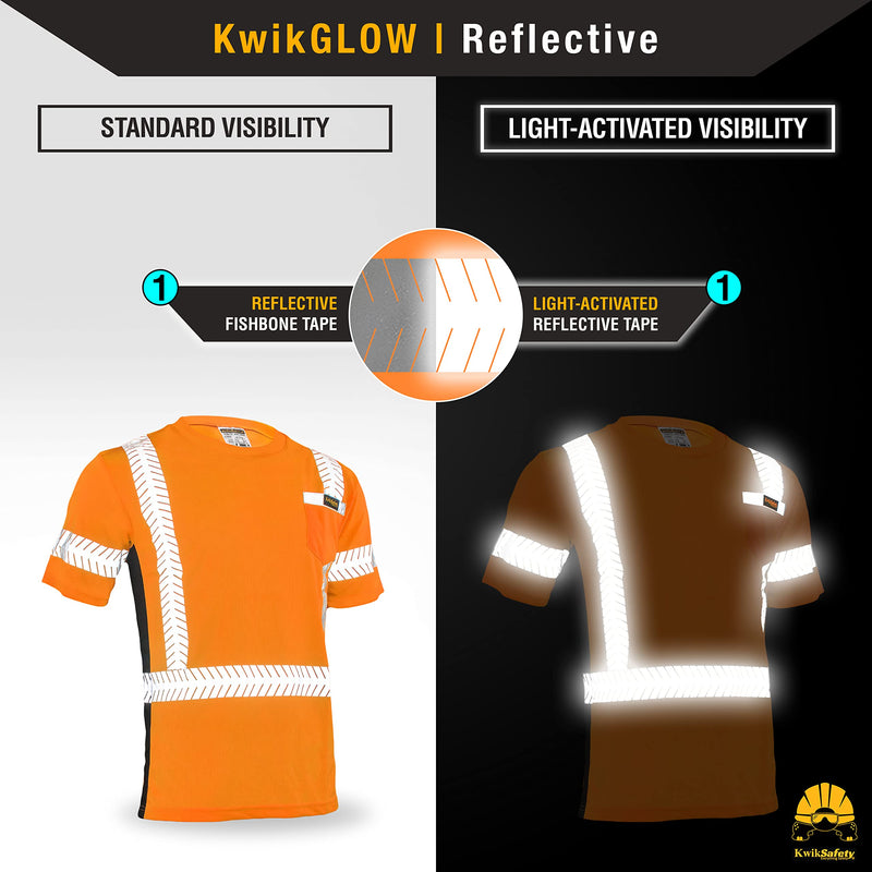 KwikSafety - Charlotte, NC - Renaissance Man Short Sleeve Safety Shirt [Reflective Fishbone Tape] Class 2 ANSI OSHA XX-Large Fishbone Tape | Orange