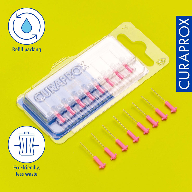 [Australia - AusPower] - Curaprox CPS 08 Prime Refill Interdental Brushes, 8-Piece Refill Pack interdental brushes CPS 08 prime, 0.8 mm to 3.2 mm, Pink 1 Count (Pack of 1) 