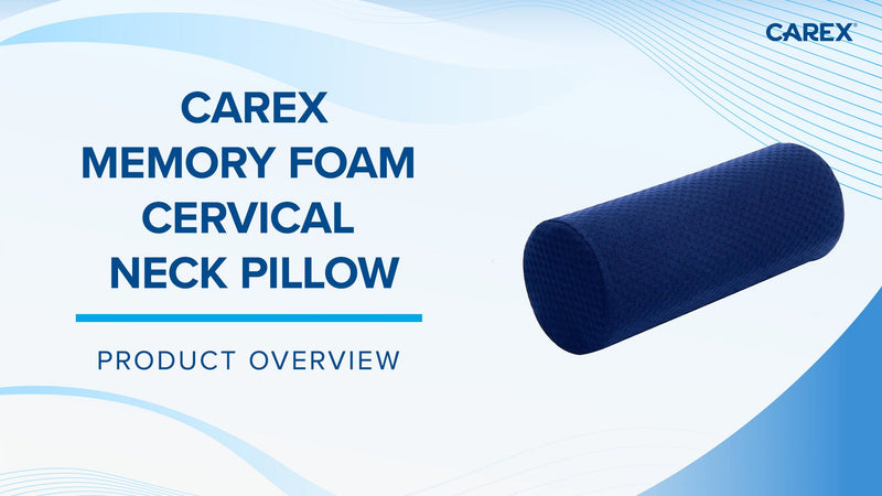 Carex Memory Foam Cervical Neck Pillow, Round - Contoured Design to Support Neck and Shoulders, Relieve Pain and Pressure, Neck Roll Pillow for Sleeping, Memory Foam 1 Count (Pack of 1)
