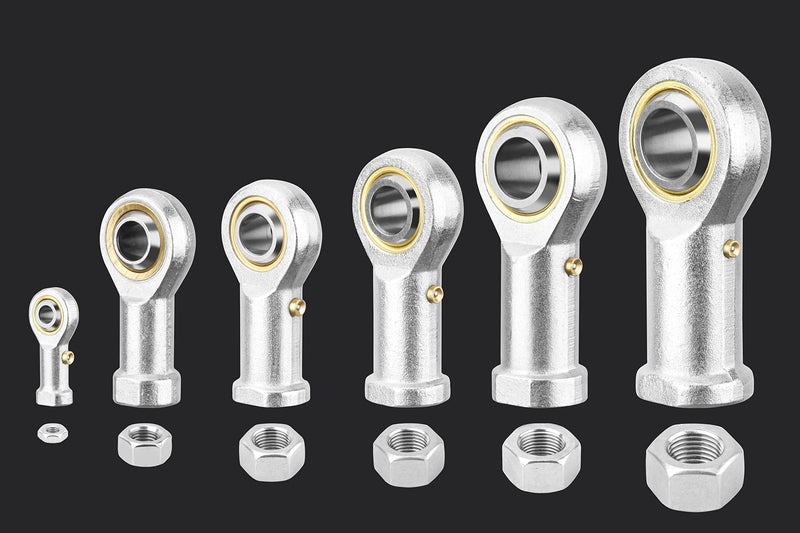 [Australia - AusPower] - SI5T/K Rod End Bearing, 4pcs 5mm Bore Self Lubricating M5x0.8mm Metric Female Thread Right Hand Heim Joint with Jam Nuts SI 