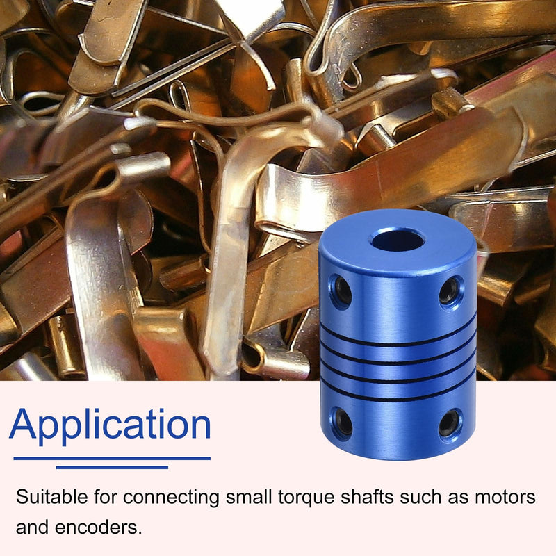 [Australia - AusPower] - uxcell 2Pcs 8mm to 10mm Aluminum Alloy Shaft Coupling L25xD19 Flexible Coupler with Screws for Encoders and Motors,Blue 2 