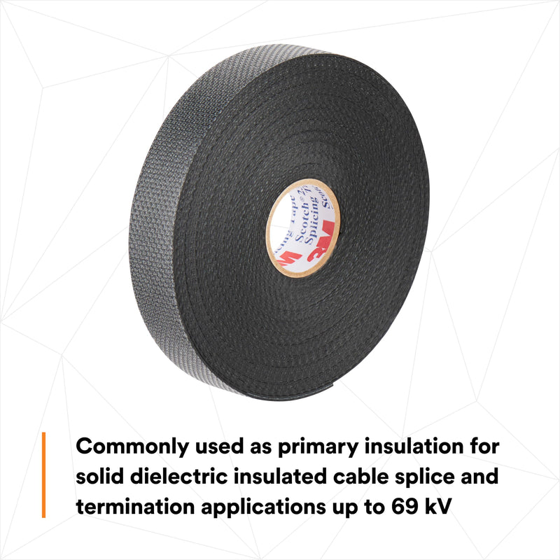 3M Scotch Rubber Splicing Tape 23, 3/4 in x 30 ft, Black, Professional Premium Grade, Self-Fusing (EPR based) Rubber Electrical Insulating Tape, Highly Conformable, MRO, Electrical Construction,1 Roll