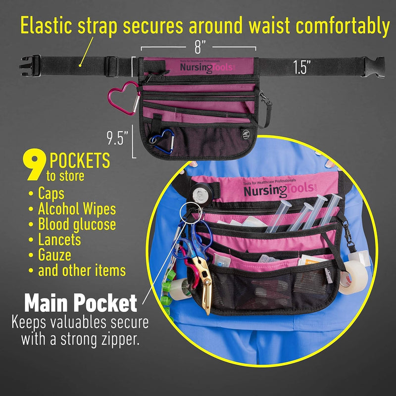 Kangapak Nurse Fanny Pack Multi Compartment Waist Organizer Tool Bag for Students, Practitioners & Medical Professionals Purple Haze
