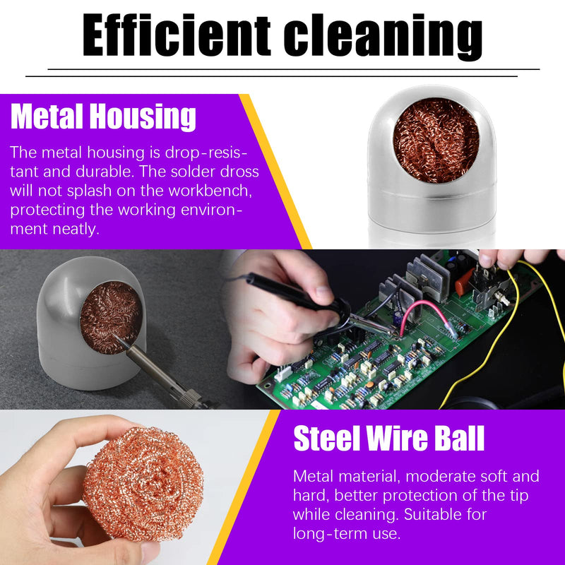 [Australia - AusPower] - Swpeet 6pcs Black Soldering Tip Cleaner Set, (Silver) Silvery 