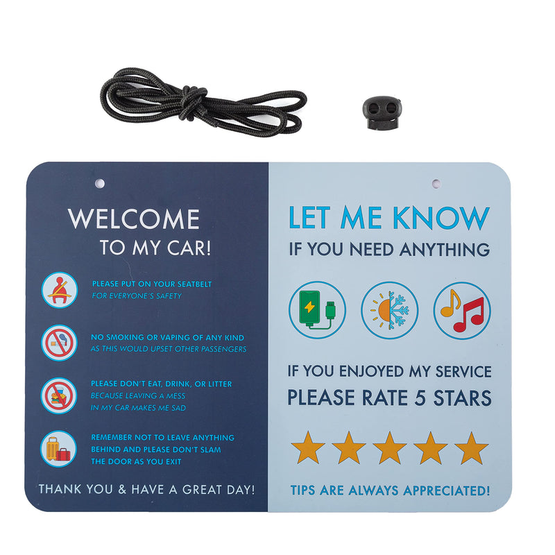 [Australia - AusPower] - Rideshare Car Sign 2-Pack — Better Customer Relations, Higher Ratings and More Tips with a Large Universal Sign, Accessory for Uber Drivers, for Lyft Drivers, Rideshare Drivers Modern 