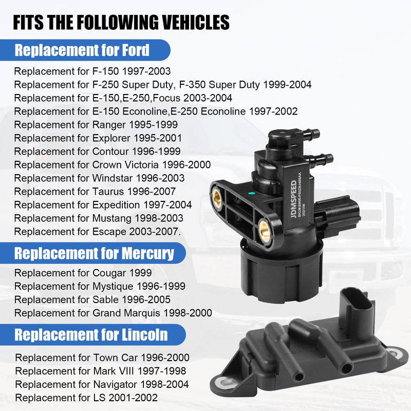 [Australia - AusPower] - EGR Pressure Feedback Sensor DPFE15 + EGR vacuum solenoid valve vs63 Replacement for Ford F-150 E-150,E-250,Explorer,Ranger,Escape,Mustang,Lincoln Town Car,Mercury Cougar,F77Z9J460AB, F77Z9J460AB 