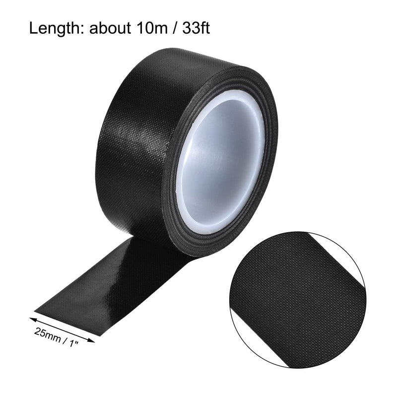 uxcell Heat Resistant Tape High Temperature Heat Transfer Tape PTFE Film Adhesive Tape 25mm Width 10m 33ft Length Black