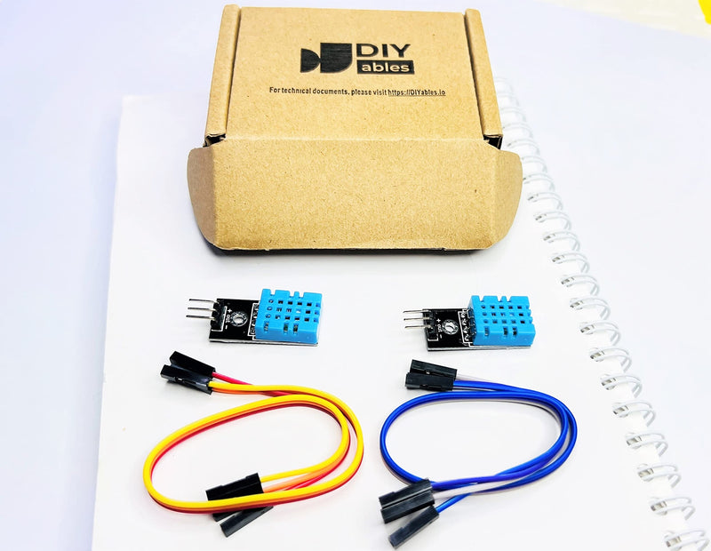 [Australia - AusPower] - DHT11 Temperature and Humidity Sensor Module 2-Pack, for Arduino, ESP32, ESP8266, Raspberry Pi, IoT DIY Projects, Built-in Resistor for Easy Integration 