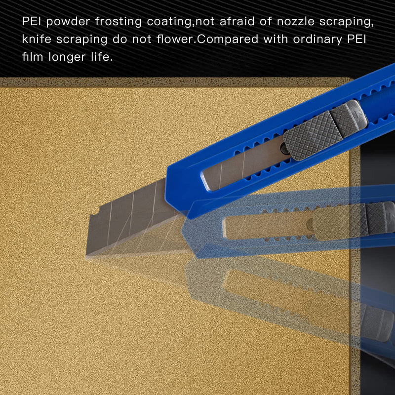 Double Sided Textured PEI Printing Bed, 3D Printer Parts Printing Plate Frosted PEI Surface300x300 mm for Kingroon KP5L/ SV04 IDEX/Anet A8 Plus/Anet et5/ et5 Pro(Without Magnetic Bottom Sheet) Double Sided 300 x300 mm