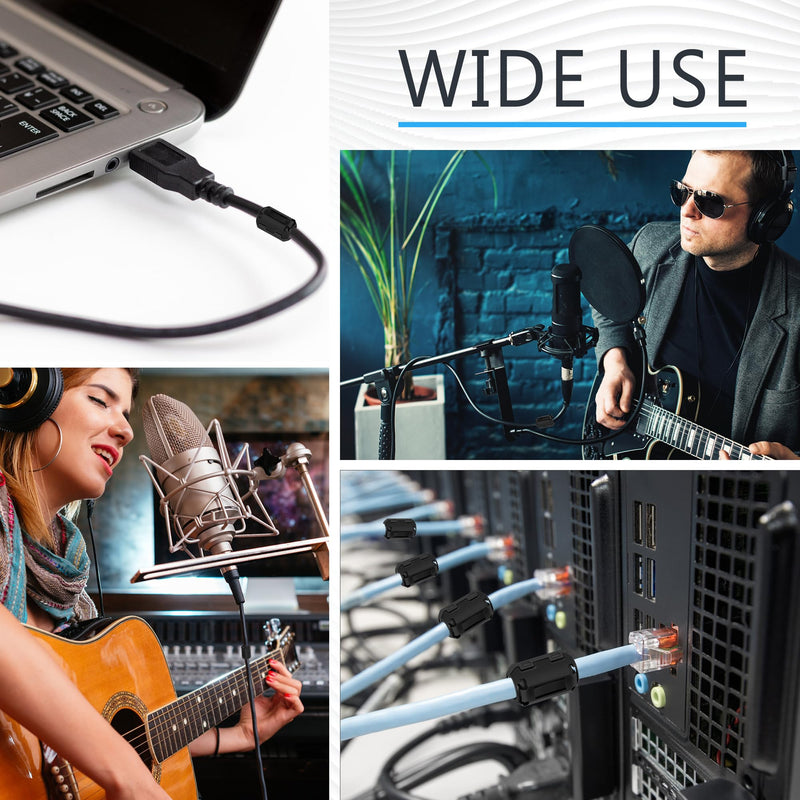 [Australia - AusPower] - 25Pcs Ferrite Chokes Ferrite Beads Snap on RFI EMI Noise Suppressor Cable Clip for 3.5mm 5mm 7mm 9mm 13mm Diameter Cable 