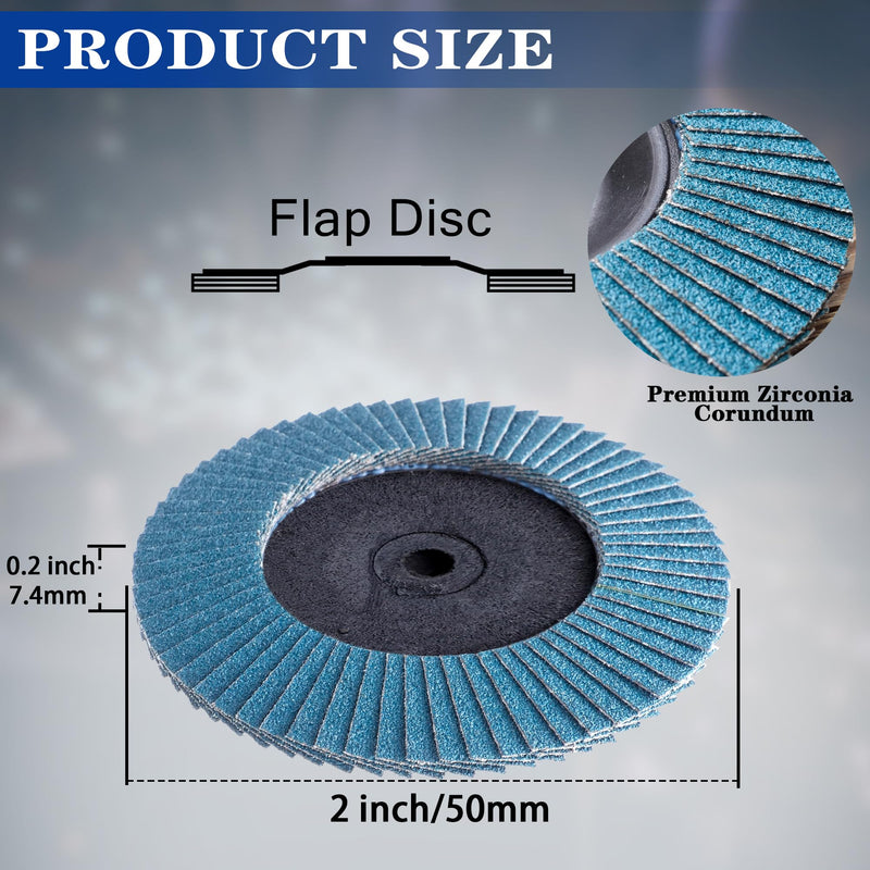 [Australia - AusPower] - 20 PCS Flap Discs Set, 2" Zirconia Roll Lock Die Grinder Sanding Disc Sandpaper Wheels Grit 36/60/80/120, Flap Wheel for Wood & Metal Sanding 20PCS Flap Discs 