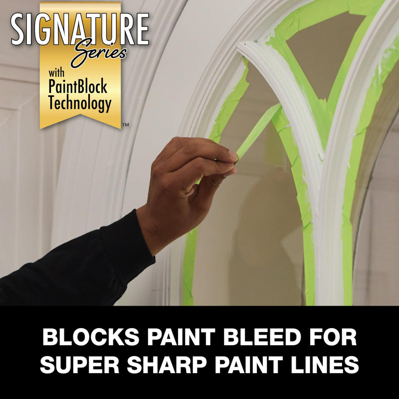 FrogTape Advanced Painter's Tape, 1.5 in Wide (1.41 in x 45 yd) Multi-Surface Painters Tape with PAINTBLOCK, Conforms Around Curves & Contours, Tear-Free Removability, Green, 1 Roll (105891) 1.5” x 45 yd (Pack of 1)