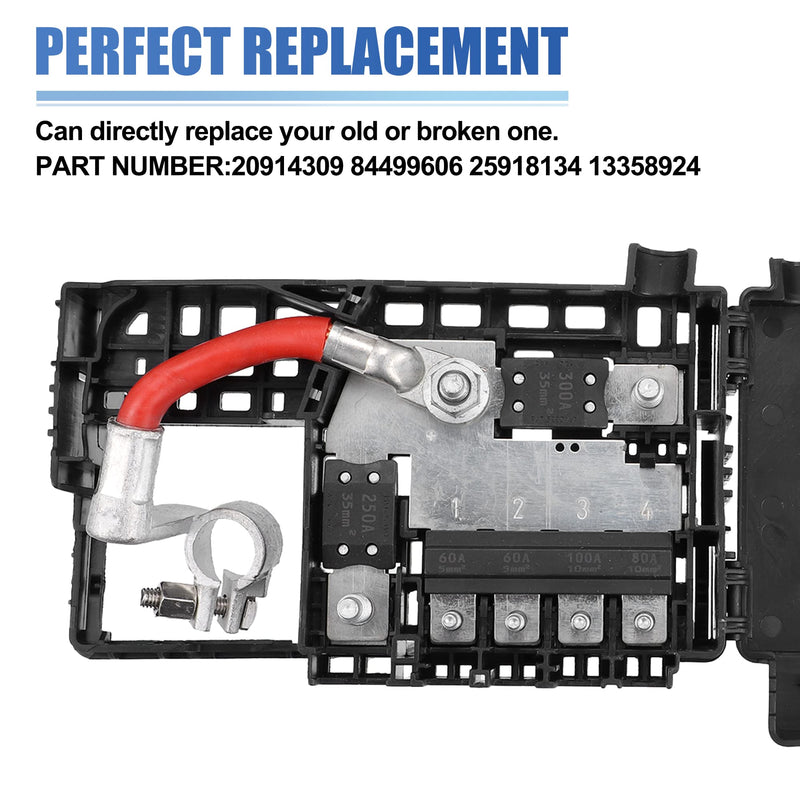 X AUTOHAUX Fuse Box Battery Terminal with Cover Fits for Cadillac ATS XTS Engine Compartment Fuse Block for Chevrolet Malibu Replacement 20914309 84499606