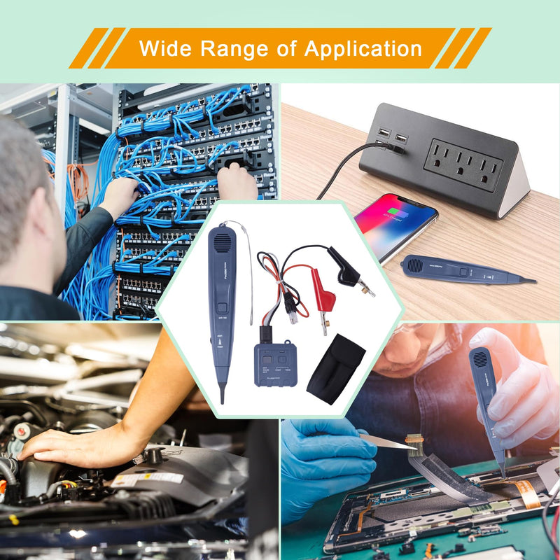 [Australia - AusPower] - Pro3000 Tone Generator and Probe Kit,Handheld Telephone Line Circuit Finder Audio Generator,Wire Toner and Probe Kit for Identifying and Tracing 