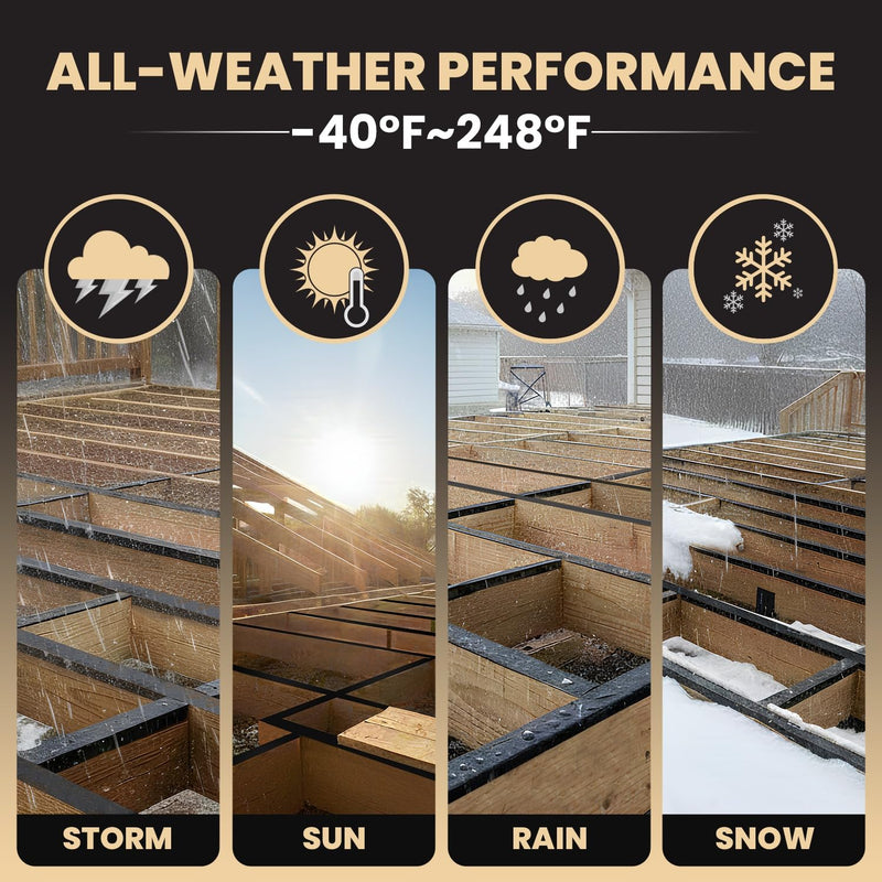 Viking Tape Deck Joist Butyl Tape – Waterproof Joist Protection, 2 Inches x 50 Feet, Strong Adhesion and Timber Guard for Outdoor Deck Builds (6) 6