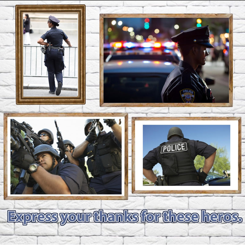 Police Officer Prayer Cards Gift Set with Keychains, Bulk Law Enforcement Thank You Gifts for Graduation & Police Week PoliceCard-R45