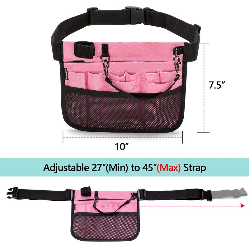 [Australia - AusPower] - Damero Nurse Fanny Pouch, Nurse Waist Pack with Tape Holder, Nurse Waist Organizer Belt for Stethoscopes, Bandage Scissors and Other Medical Supplies, Pink 