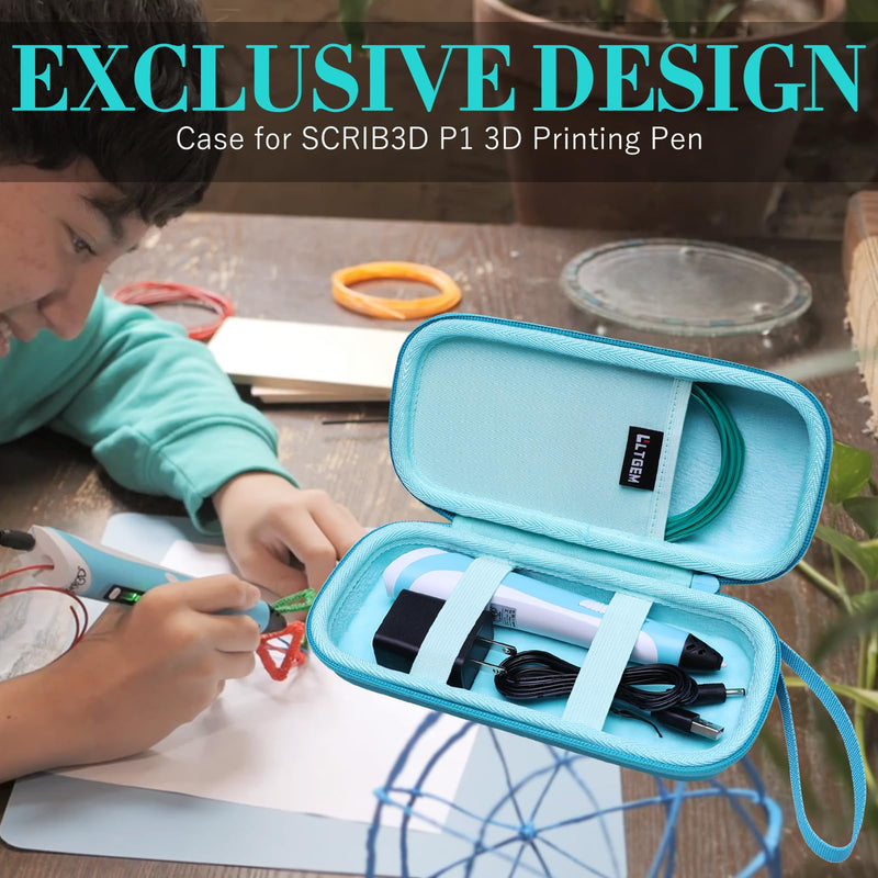 [Australia - AusPower] - LTGEM Hard Travel Carrying Case for SCRIB3D P1 / Advanced 3D Printing Pen and Filament(Inside: 7.9" x 3.2" x 1"), Case Only 