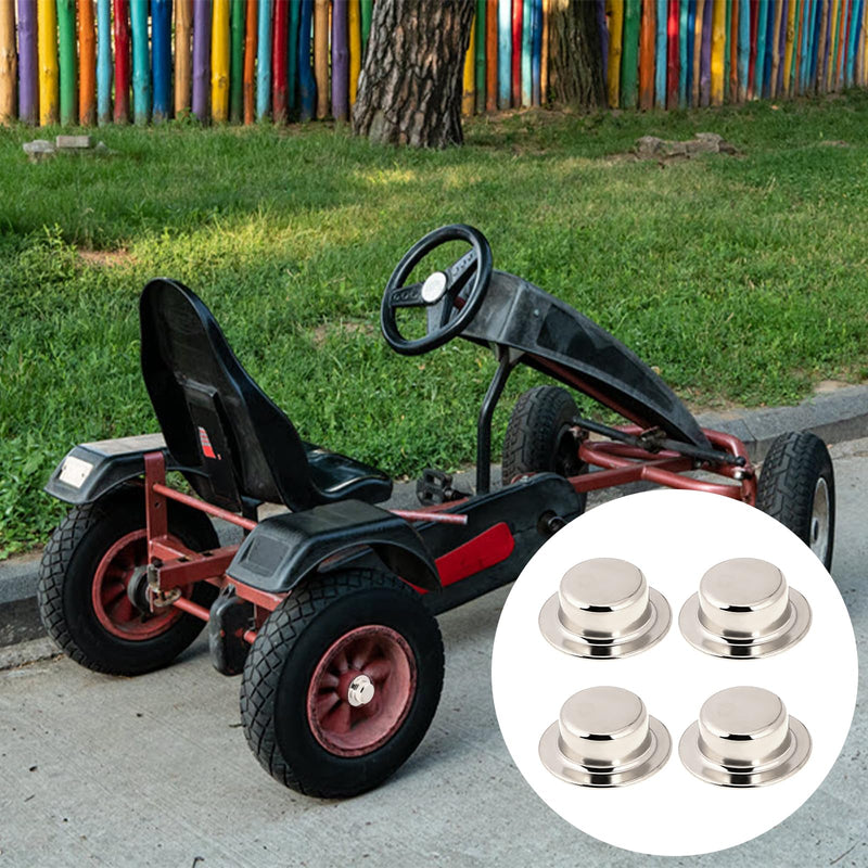 [Australia - AusPower] - Push on Pushnut Cap Fits 5/8 Inch Axles, 4 Pack Spring Steel Permanent Washer Caps with Mechanical Zinc Plating for Hand Trucks, Rolling Bins and Lawn Push Wagons,Alternative for Cotter Pins 