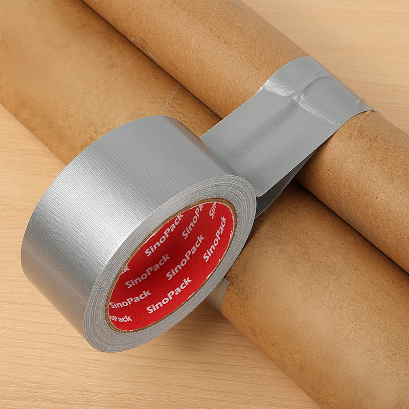 3 Pack Duct Tape Heavy Duty Waterproof No Residue Sliver Duct Tape Total Length 60 Yards x 1.88 Inch x 9Mils,Strong Adhesive Sliver Tape for Indoor Outdoor Repairs Tear by Hand 1.88in x 20y-3Pack