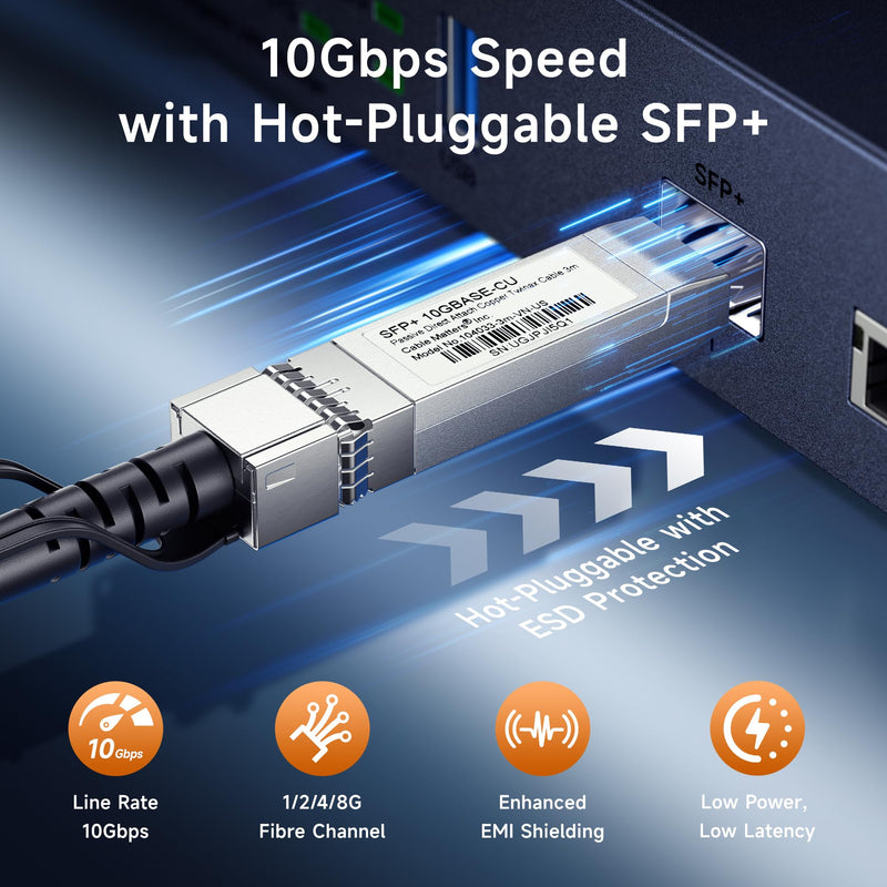 Cable Matters 10Gbps DAC Twinax SFP Cable - 7m / 23ft, 10GBASE-CU Passive Direct Attach Copper Twinax SFP+ Cable, Compatible with Cisco, Ubiquiti, Huawei, Netgear, & Supermicro Devices