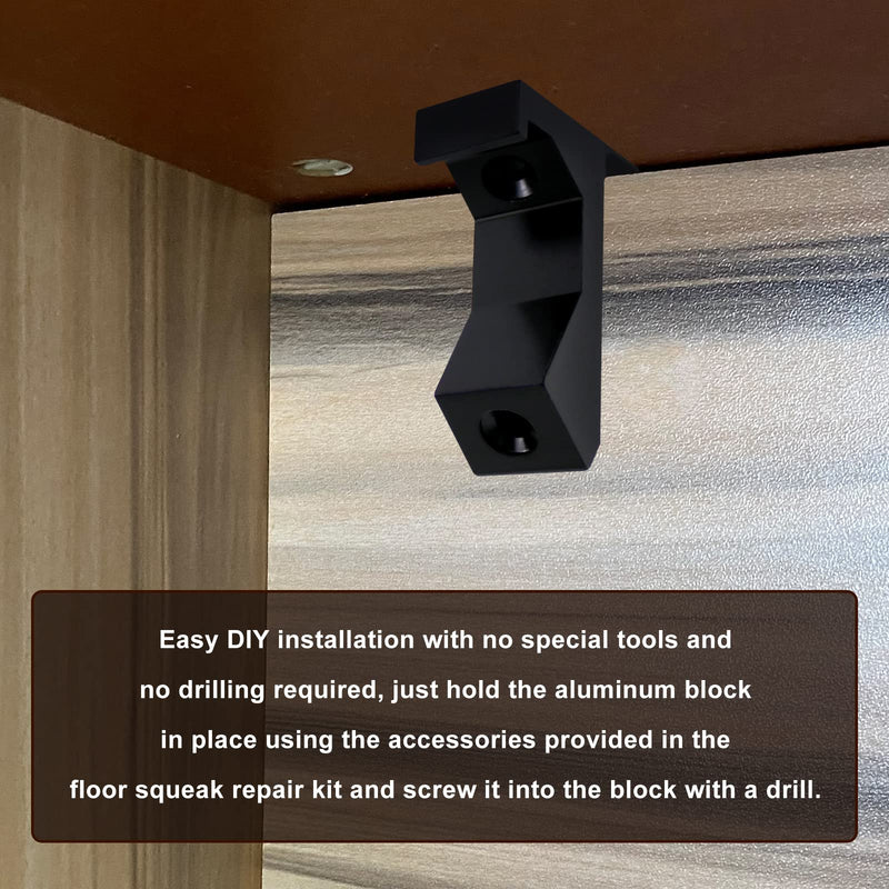 [Australia - AusPower] - CNQLIS Squeaky Wood Relief Floor Repair Kit Can be Safely Used on Any 5/8 inch or Thicker subfloor,Eliminating Squeaky Floor Sounds,Without Holes(Black,12 Pcs) Black 12 