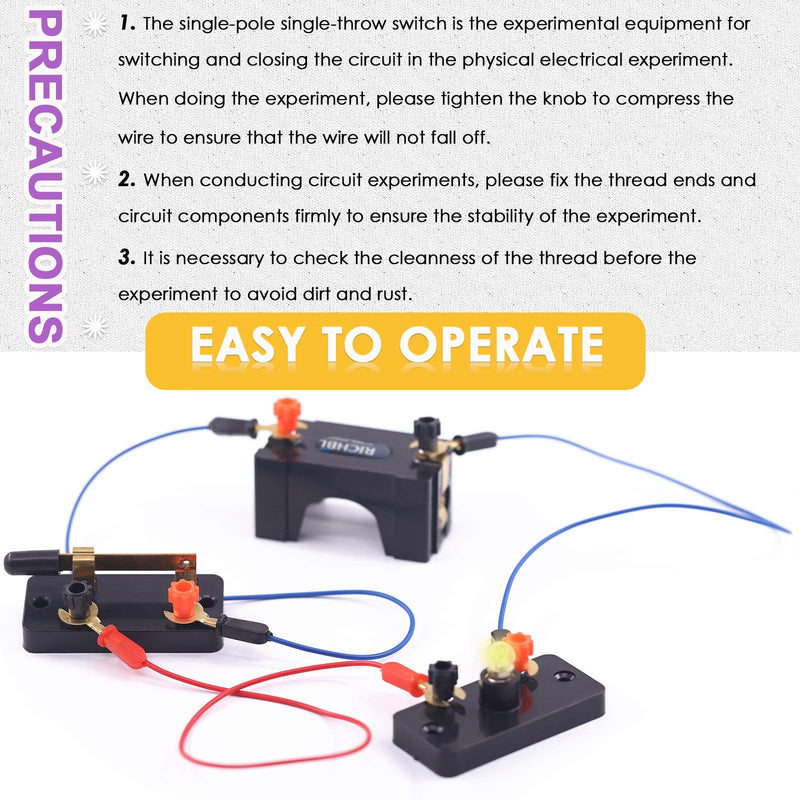 [Australia - AusPower] - Swpeet 22Pcs Labs Physics Experiment Basic Beginner Circuit Kit, Including Interconnect Circuit Wire, D Battery Holder, Single Pole Single Throw Switch and Miniature Bulb Holder with E10 White Bulb Labs Physics Experiment Kit 