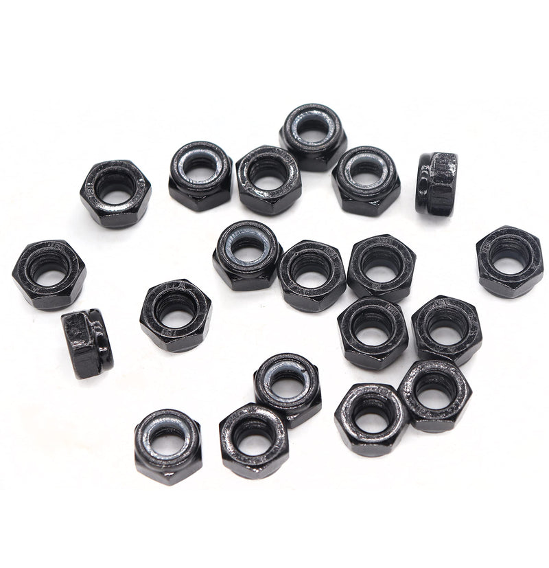 [Australia - AusPower] - 40pcs Black M8x1.25mm Nylock Nylon Inserted Lock Nut Carbon Steel M8 40Pcs 
