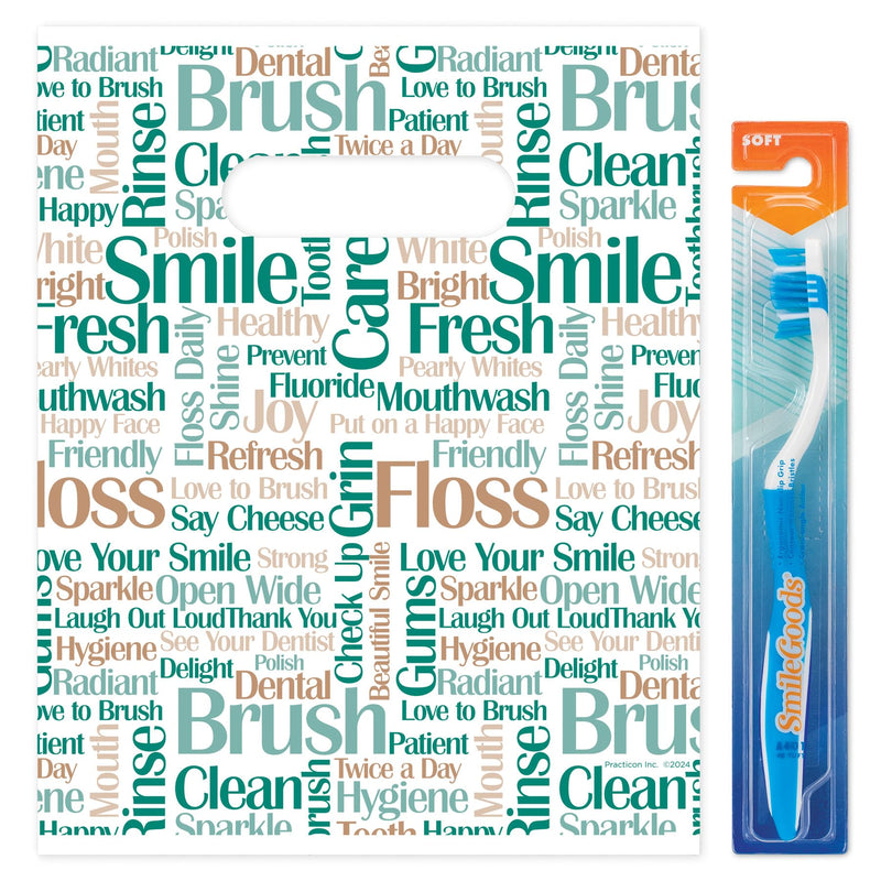 [Australia - AusPower] - Tooth Talk Dental Giveaway Bags, 8" x 10", 100 Pack 