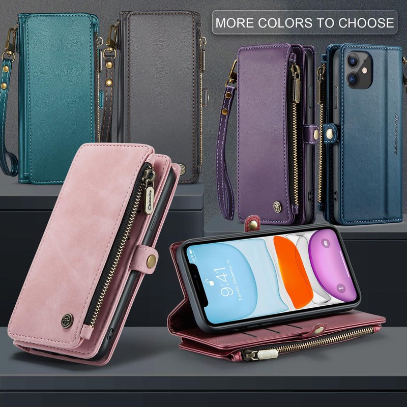 [Australia - AusPower] - Defencase for iPhone 11 Case, RFID Blocking for iPhone 11 Wallet Case for Women and Men with Card Holder, Zipper Pocket Magnetic Flip PU Leather Protective Cover for iPhone 11 Phone Case 6.1, Purple Elegant Purple 