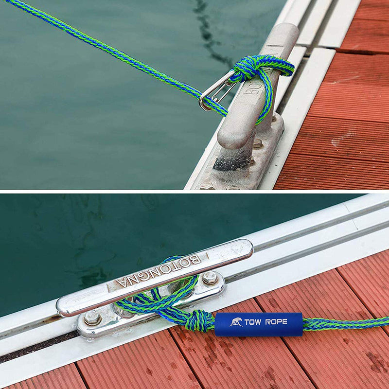 PWC Boat Docking Lines, 2 Pack 3/8” Mooring Dock Marine Rope, Braided Tow Line for Towing Boat, Kayak with 316 Stainless Steel Clip, 7ft & 10ft 7ft & 10ft -2Pack(10mm Diameter)