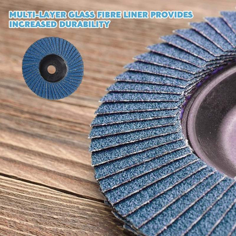 [Australia - AusPower] - Vueinrg Pack of 8 Serrated Discs Diameter 76 mm x 10 mm Grit 40/60/80/120 Mixing Set Lamellar Discs Sanding Mop Flap Disc for 10.8-12 V Angle Grinder 