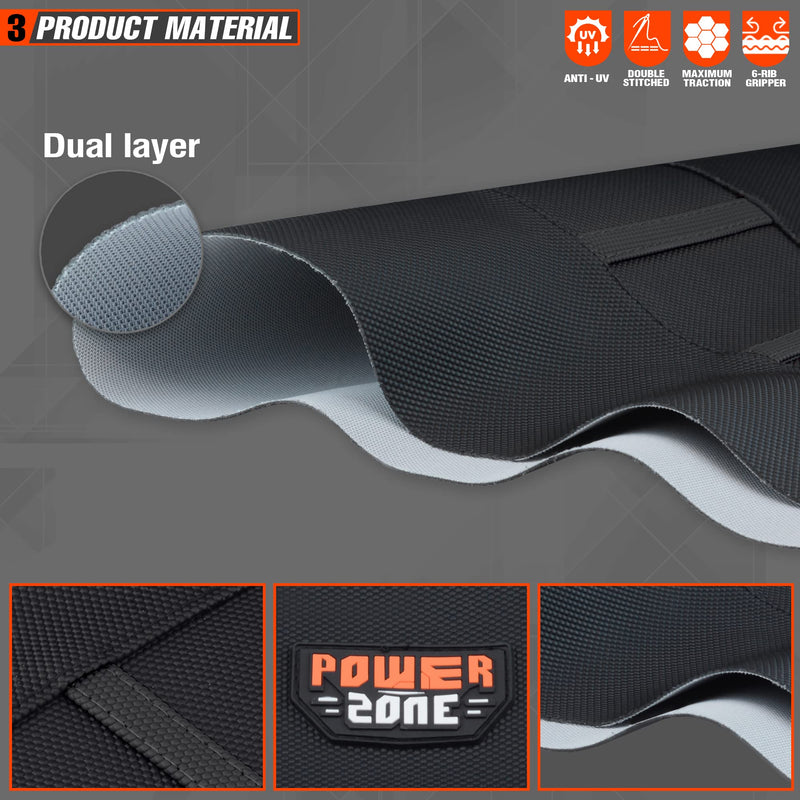 Universial Dirt Bike Seat Cover - Soft Ribbed Rubber Seat Covers for Motorcross Enduro (Black-2) White