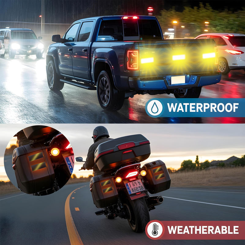 Grevosea 20Pcs Reflective Stickers, Warning Reflective Stickers High Visibility Reflector Tape Waterproof Strips Safety Tape for Cars Bikes Helmets Mailboxes 1.2 x 3.15 Inch Black