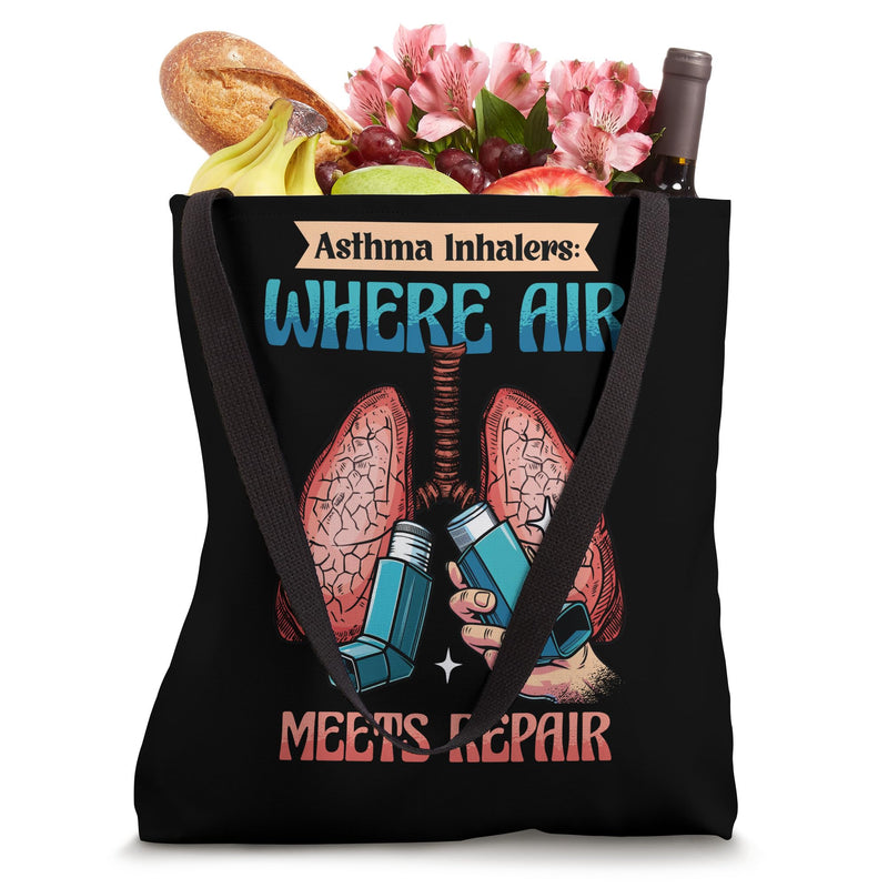 Inhalers: Airway Repair Symbolized Asthma Tote Bag 16 inches