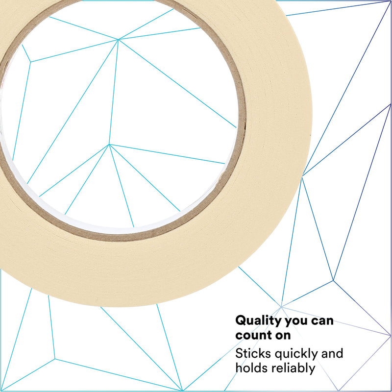 3M Masking Tape 2307, Tan Color, General Purpose, Rubber Adhesive, Crepe-Paper Backing, 24 mm x 55 m, 5.2 mil, 1 Roll 1 Count (Pack of 1)