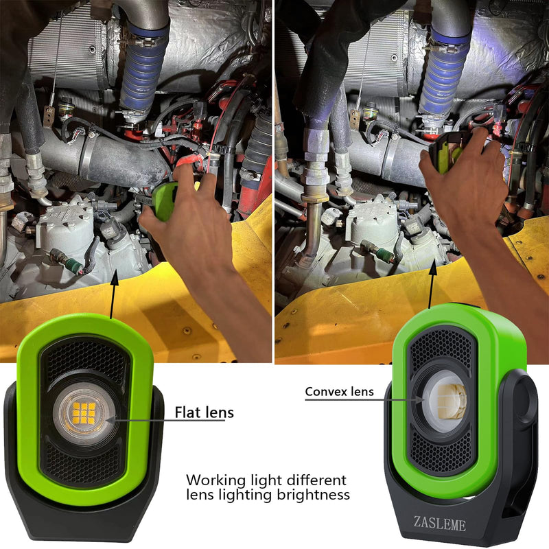 Upgrade 780 Lumens Little Cyclopia LED Rechargeable Magnetic Work Light,Waterproof Grade IP65,Anti-drop Impact Resistance IK07,USB Rechargeable Work Lights for Mechanics Workshop Green