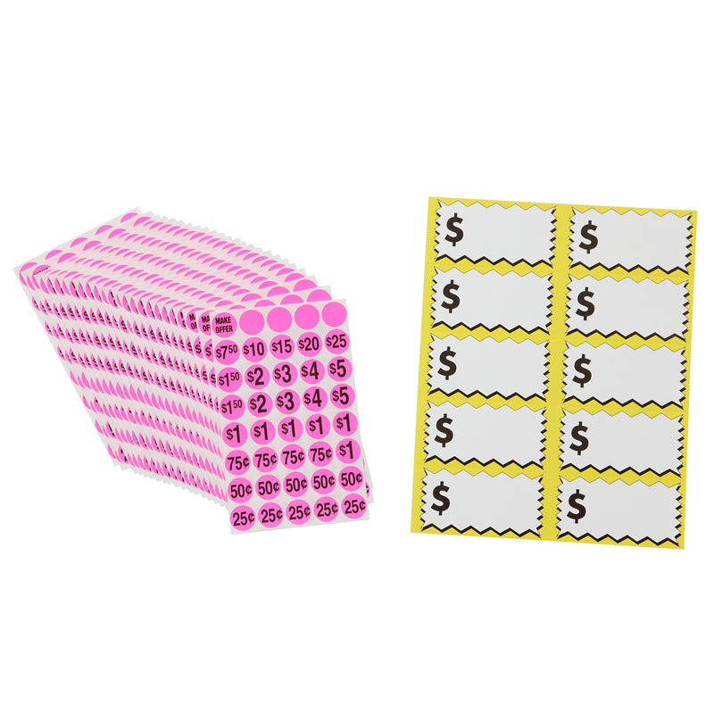 Sunburst Systems 7035 Priced Garage Sale Stickers, 1,000 Count Pre-Printed Labels, Pink - NewNest Australia