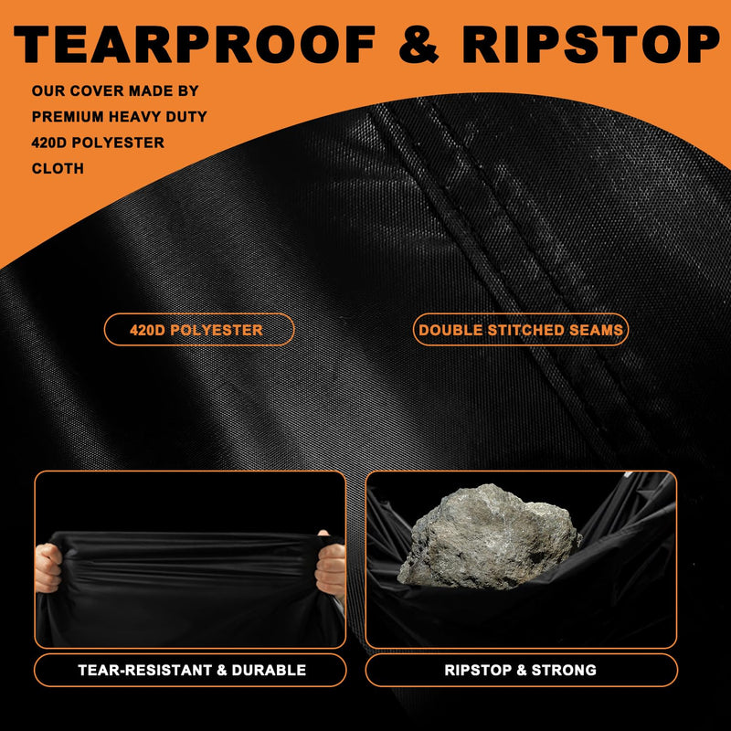 [Australia - AusPower] - Adult Tricycle Cover Outdoor Storage Waterproof ,Heavy Duty Anti-UV 420D Tearproof Bike Covers Fit for Electric Trike,3 Wheels eTrike Bicycle, All Weather Use,Windproof Buckle,Lock Hole 