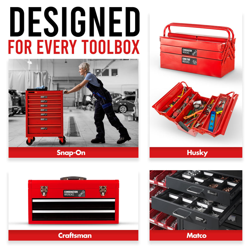 [Australia - AusPower] - Toolbox Organization Magnetic Labels-80 Large Tool Chest Organizer Labels-Strong Magnets-Fits All Brands of Steel Tool Box Drawers(Black 3.125x1.0 in) Black 3.125 x 1.0 Inches 