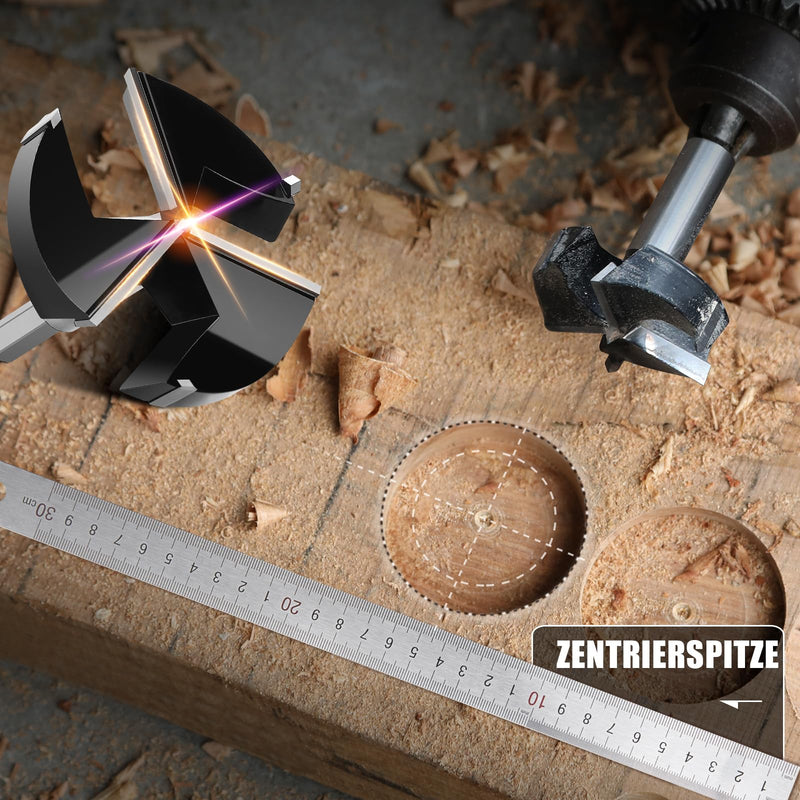 50 mm Forstner Wood Drill Bit Round Shank for Wood 92 mm Length | Hardwood, Softwood, Forstner Drill, Deep Drill, Woodworking 50mm