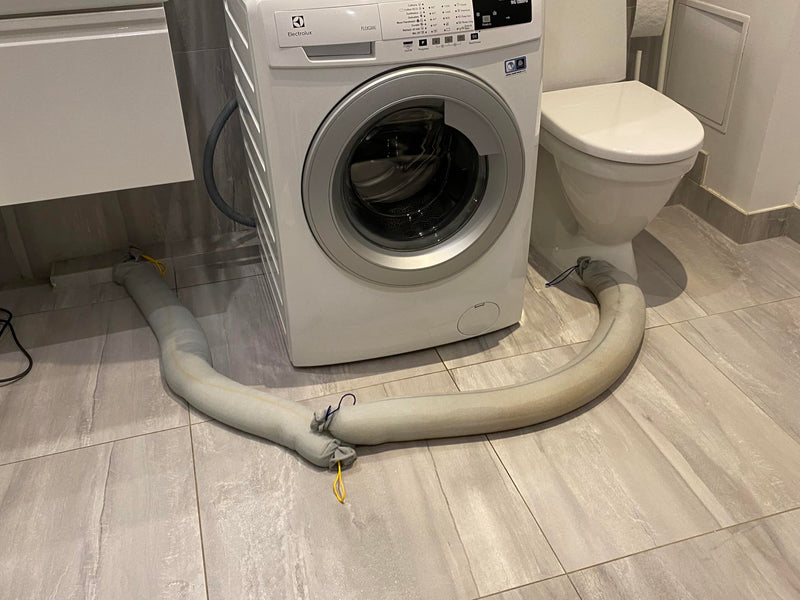[Australia - AusPower] - Water Activated Leak Protection Dam for a Leaking Pipe, Washing Machine, clogged Toilet, no Preparation, Quick Protection, Absorbability 2,2 gallons, 2 Pack: 45x3,95 inch, Disposable Grey 8Lx2 