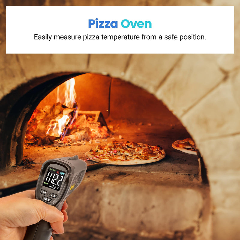 [Australia - AusPower] - Etekcity Infrared Thermometer Laser Temperature Gun -58°F 1130°F, Digital Laser IR Temp Heat Gun for Pool, Fridge, Engine, HVAC, Kitchen Cooking Accessories for Pizza Oven, Griddle, Meat Black 