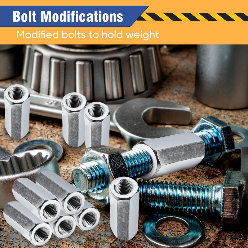 [Australia - AusPower] - 5 Pcs 014973322175 Coupling Nuts 3/8-24 x 1-1/8" Hex Coupling Nut with Zinc Plate Threaded Rod Connector 