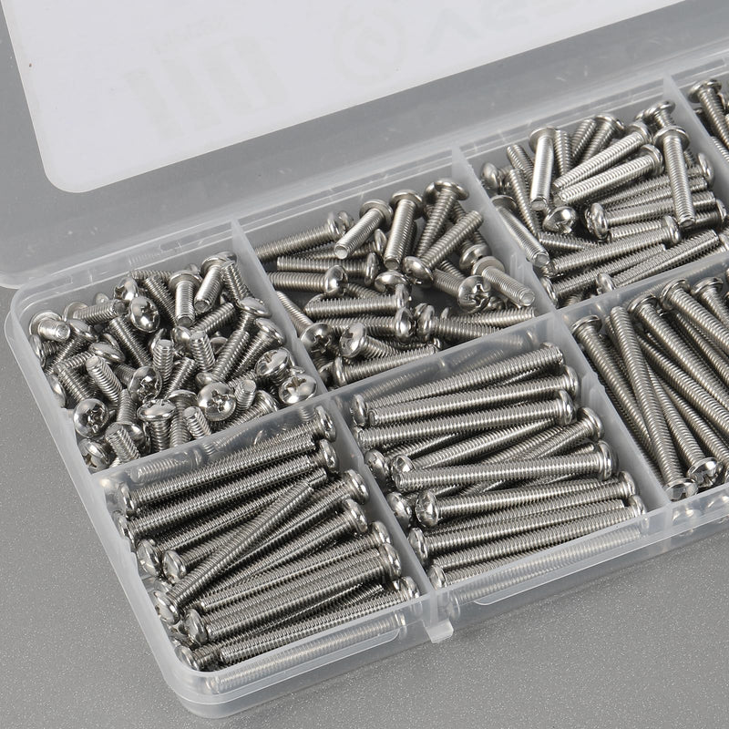 [Australia - AusPower] - 110Pcs Machine Screws Assortment kit,Assorted 1/2 to 2 inch Long # 8-32 Machine Screw,304 Stainless Steel Phillips Pan Head Screws Bolts for Electrical Wall Socket,Household Repairs 