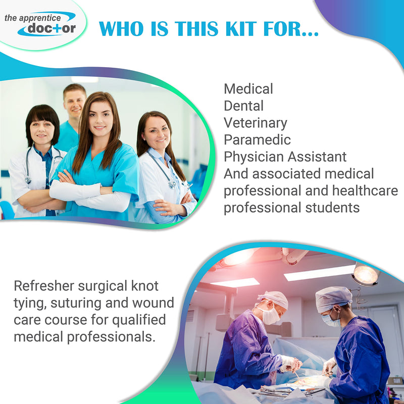 [Australia - AusPower] - Suture Practice Kit for Medical Students + Access to The Apprentice Academy's in-Depth Online Suturing Course. Course & Practice Kit Designed by an Experienced Surgeon Right-handed (v2) 