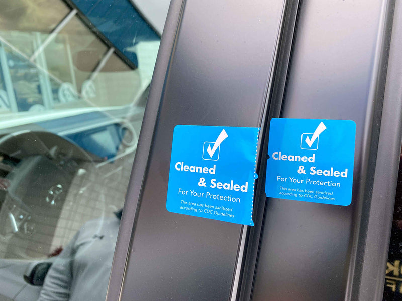 Cleaned and Sealed Tamper Seal Labels Blue 2 x 4 Inch 500 Total Labels Tamper Evident Tape for Hotels, House, & Car Rentals, White Plastic Permanent Adhesive, Tape Indicates Cleanliness & Security