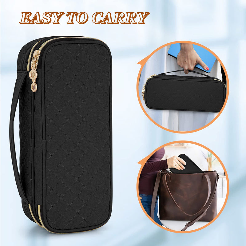 [Australia - AusPower] - Damero Double Layer Stethoscope Case, Nurse Tote Bag for Work with Zip-Top Closure and Side Fasten Snaps for Home Visits, Clinical Study, Health Care 